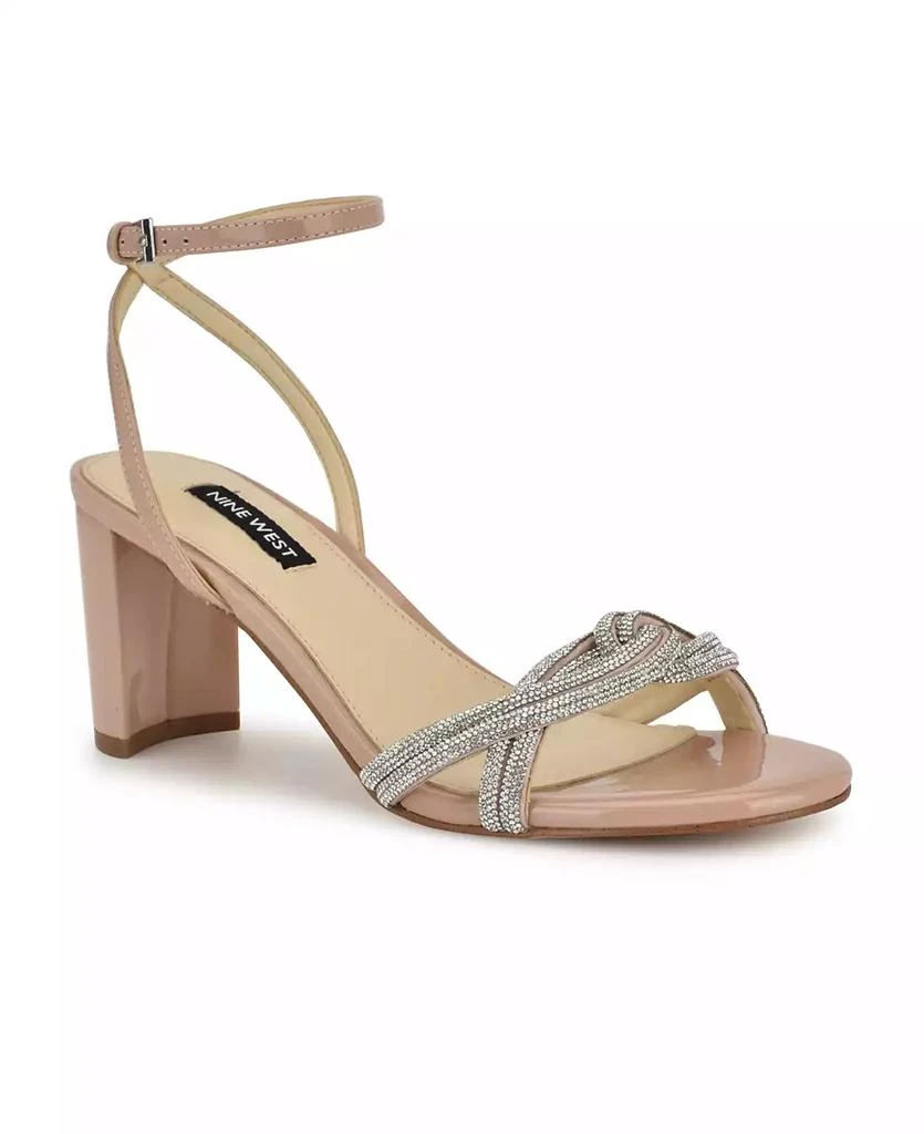 Nine West Women's Genner Embellished Block Heel Sandals 1