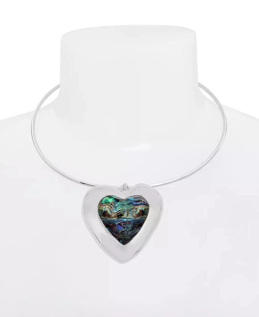 Robert Lee Morris Faux Stone Heart Gem Pendant Wire Necklace 2