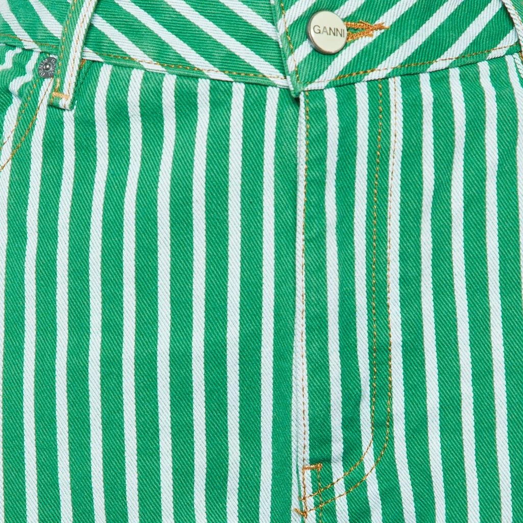 Ganni Ganni Green Striped Cotton Stary Baggy Jeans L/Waist 33" 3