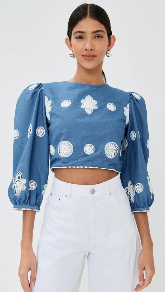 Borgo de Nor Alfie Denim Lace Top 1
