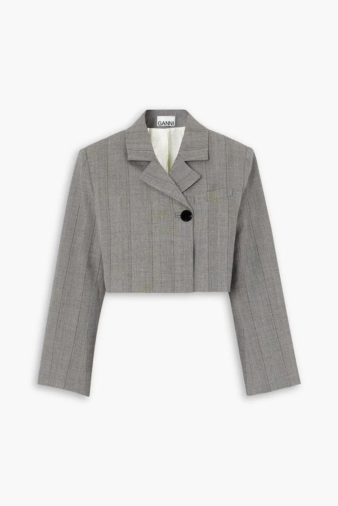 Ganni Cropped herringbone blazer 1