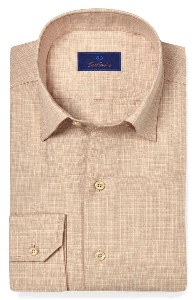 David Donahue Melange Twill Check Sport Shirt 1