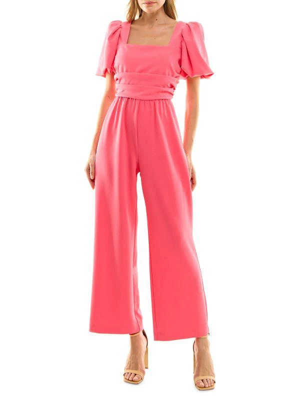 Nicole Miller Squareneck Crepe Jumpsuit 1