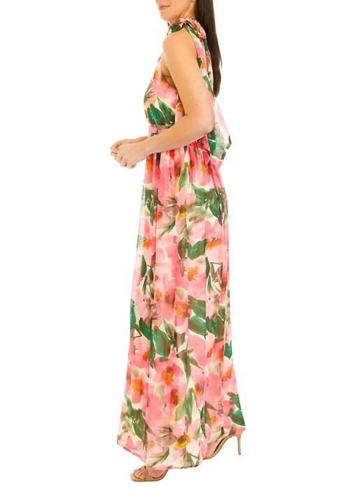 Anne Klein Klein Womens Tie Neck Maxi Dress With Bow 3