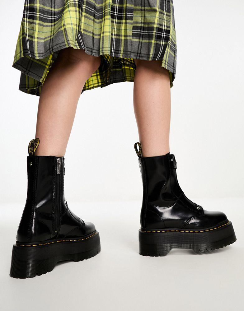 【最終セール】JETTA HI MAX ZIP BOOTS UK4 Dr Martens Jetta hi max zip boots in black leather | ASOS