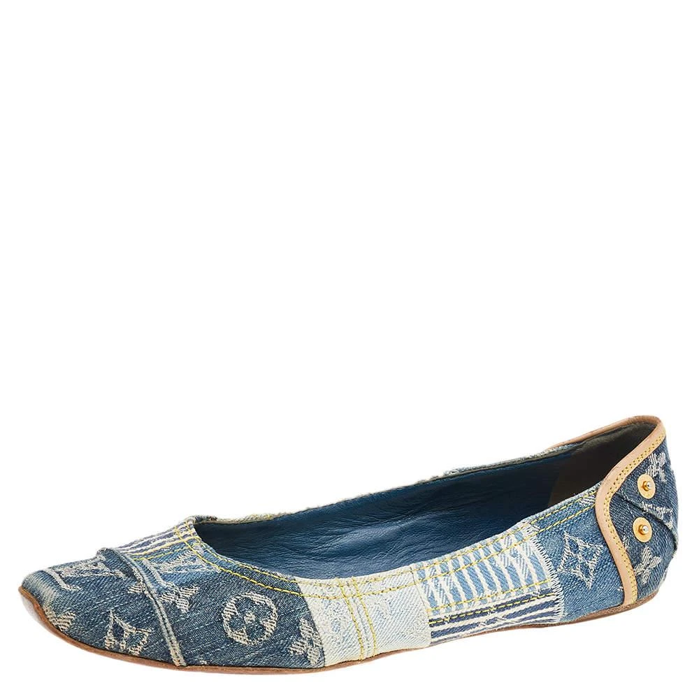 Louis Vuitton Louis Vuitton Blue Monogram Denim Ballet Flats Size 37 1