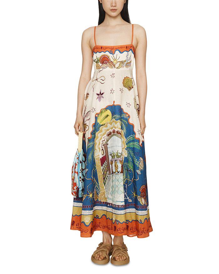 ALÉMAIS Linen Surrealist Sundress