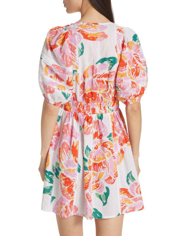 Poupette St Barth Reina Floral Mini Flare Dress