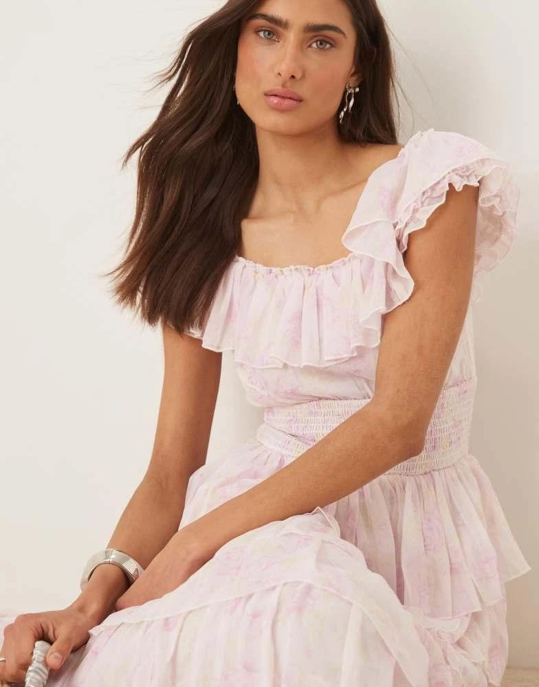 knee length dresses for ladies Tiered Midi Dress with Sleeves - Paige