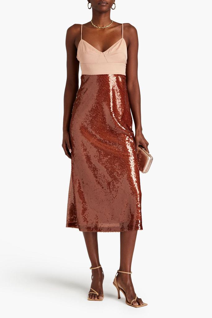 A.L.C. Gisele cutout sequined satin-crepe midi dress