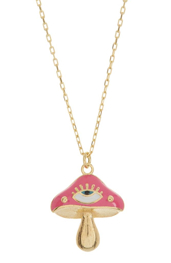 Gabi Rielle Lucky Magic Mushroom Pendant Necklace