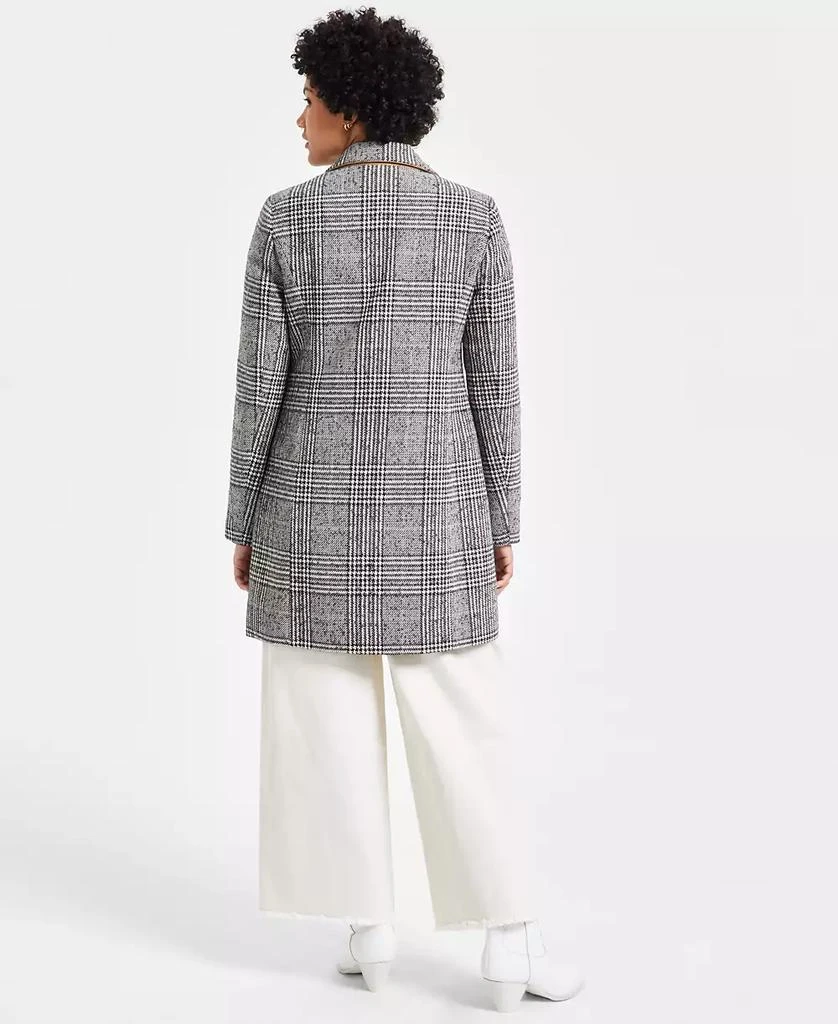 Maralyn & Me Juniors' Houndstooth Long-Sleeve Reefer Coat 2