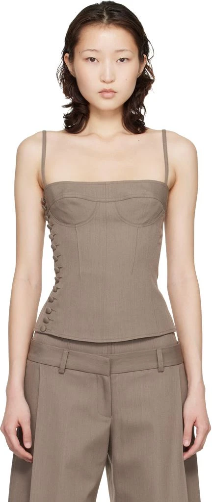KNWLS Taupe Jett Bustier Top