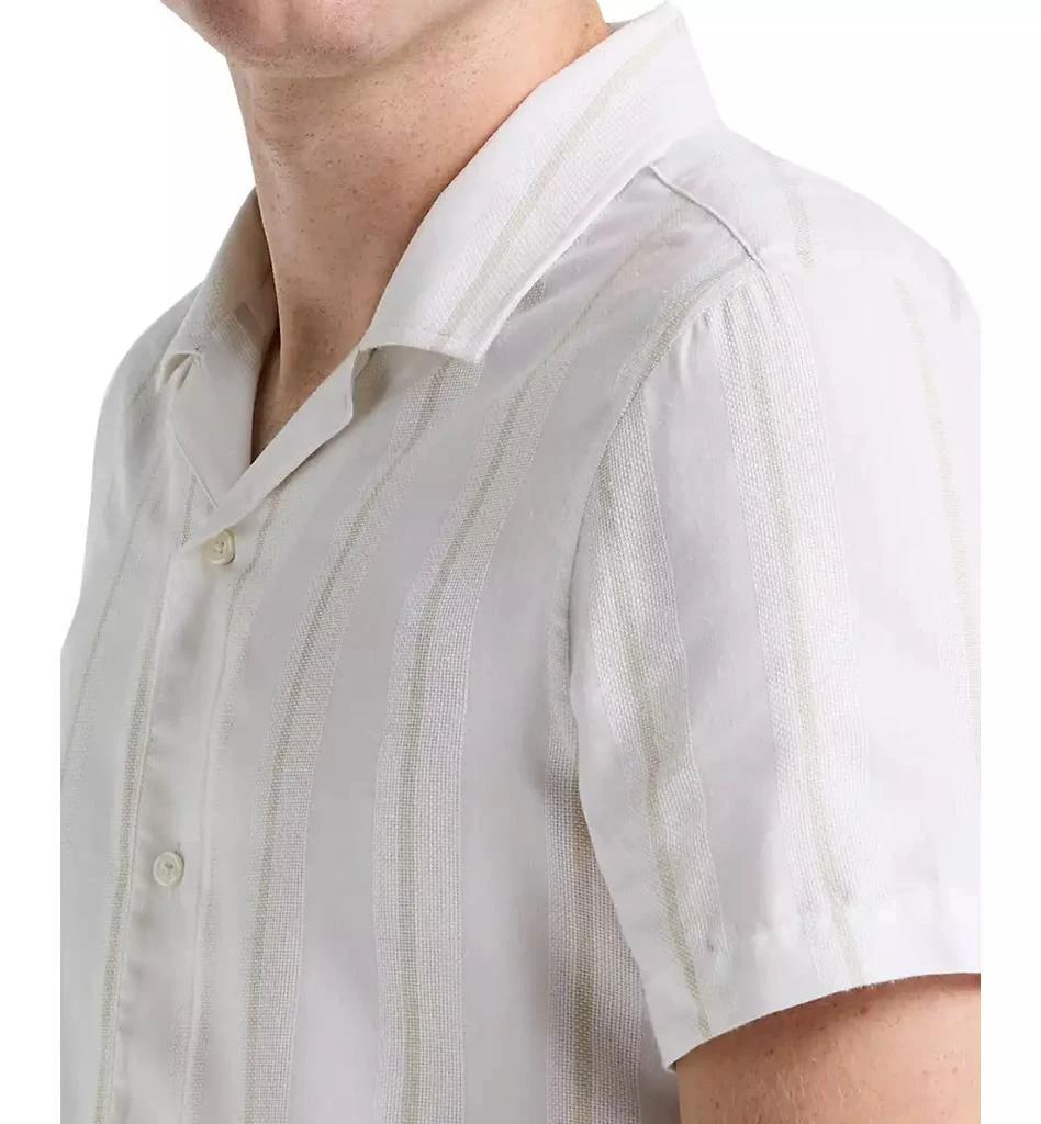 Perry Ellis Men
s Short Sleeve Striped Button-Front Camp Shirt 3