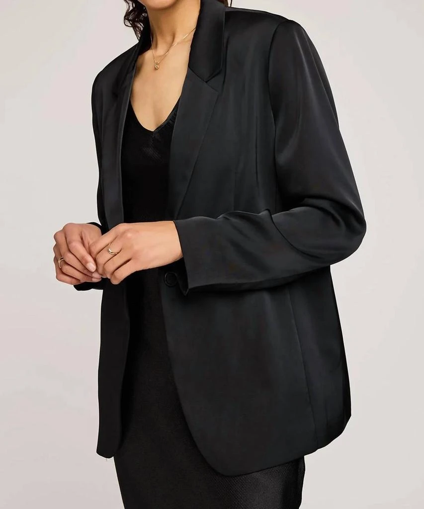 Gentle Fawn Dione Satin Blazer In Black
