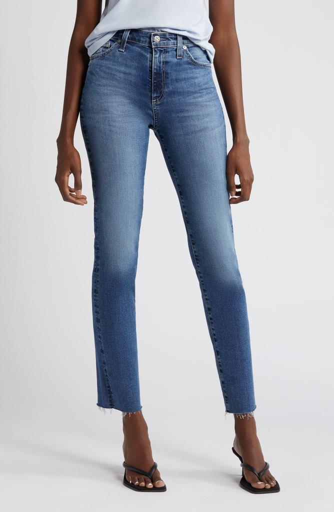 AG Mari Raw Hem High Waist Slim Straight Leg Jeans