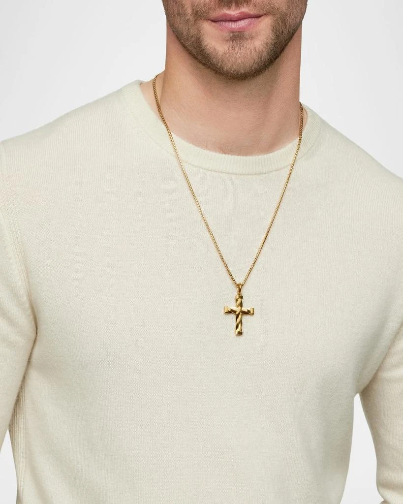 David Yurman DY Helios Cross Pendant in 18K Gold, 36mm 2