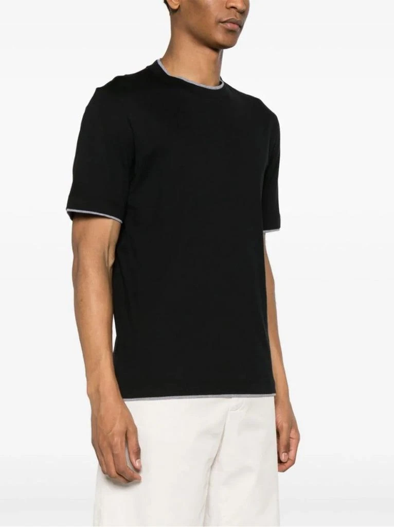 Brunello Cucinelli Classic Crew Neck T-Shirt With Contrasting Trim 2