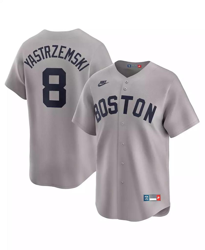 NIKE Men's Carl Yastrzemski Gray Boston Red Sox Throwback Cooperstown Collection Limited Jersey