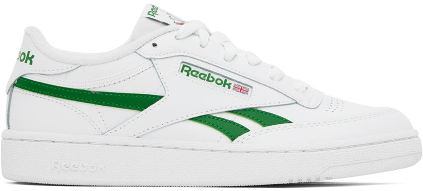 Reebok White & Green Club C Revenge Sneakers