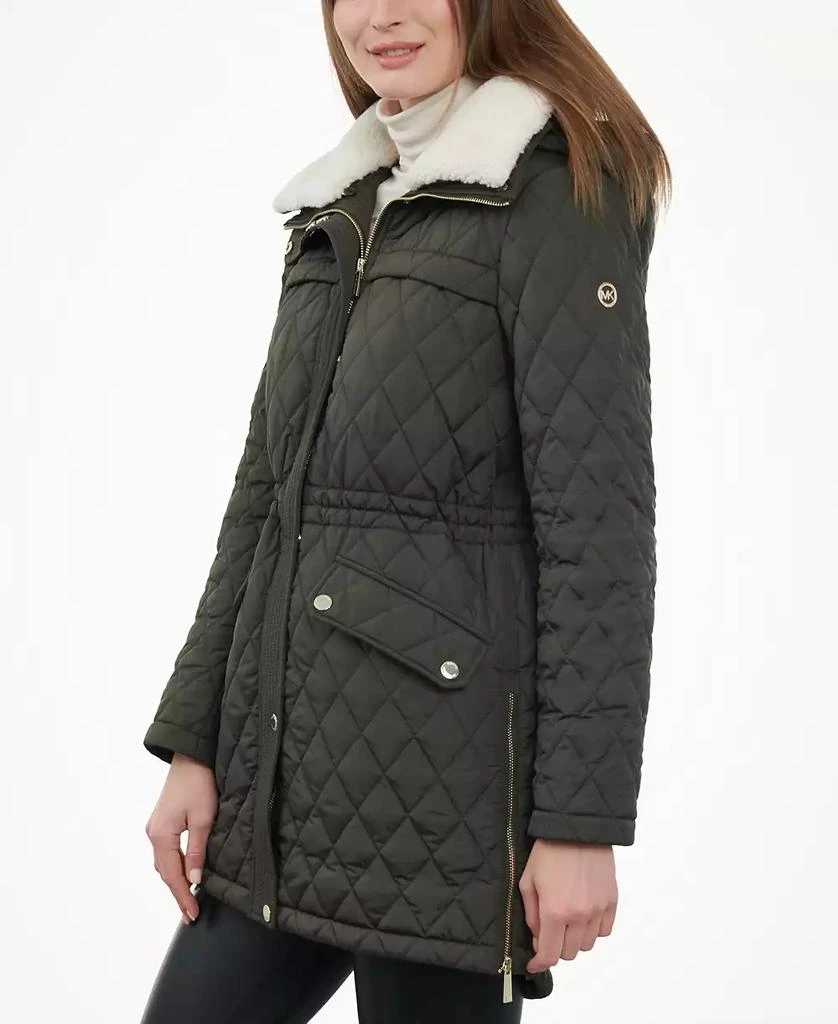 Michael Kors Women's Faux-Fur-Collar Quilted Coat 3