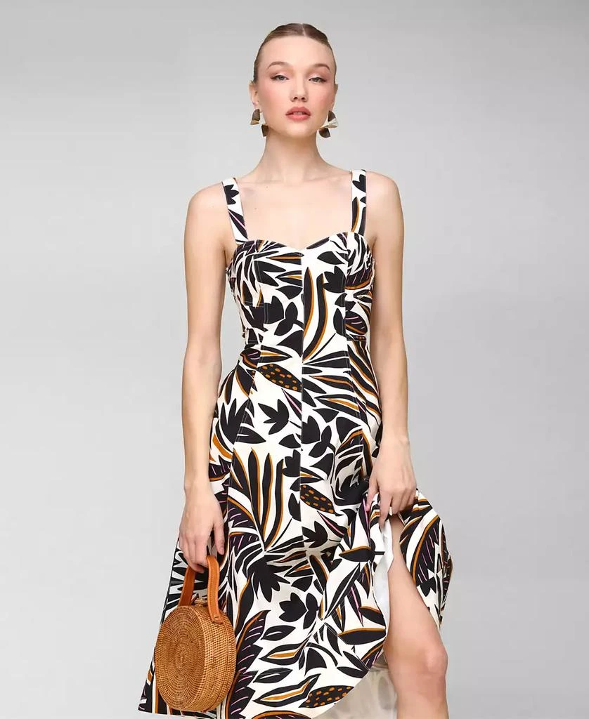 Avec Les Filles Women
s Fit 
Flare Floral-Print Midi Dress 2