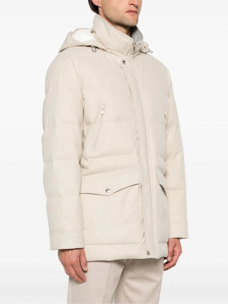 Brunello Cucinelli LIGHT BEIGE WOOL QUILTED JACKET 4