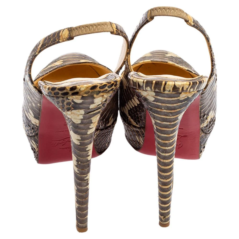 Christian Louboutin Christian Louboutin Brown Snakeskin Bianca Slingback Platform Pumps Size 40 5