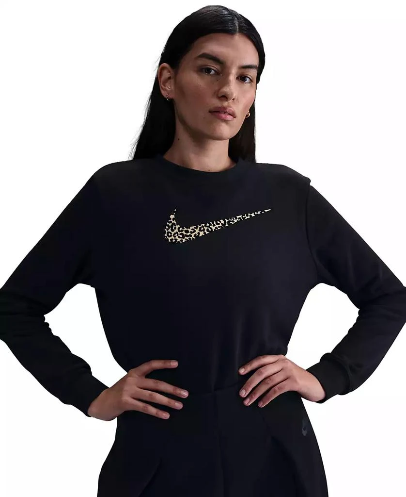 NIKE Women's Club Leopard-Print Logo Sweatshirt 1