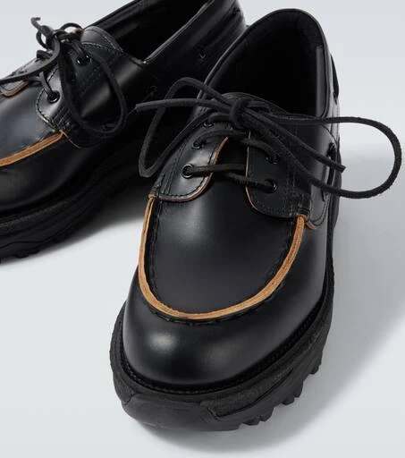 Sacai Leather platform boat shoes 3