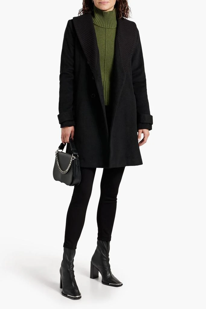 Paige Dianna double-breasted ribbed-knit paneled felt coat 2
