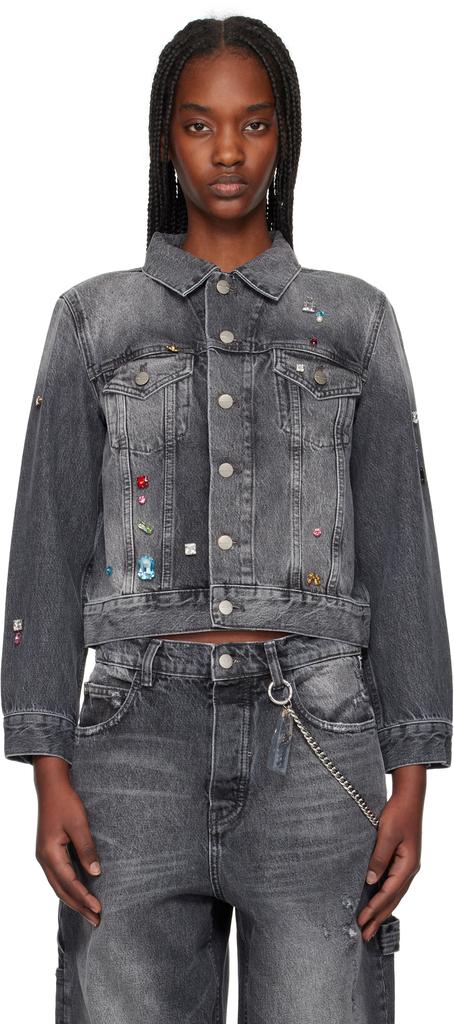 Marc Jacobs Gray Charm Shrunken Trucker Denim Jacket - Jackets
