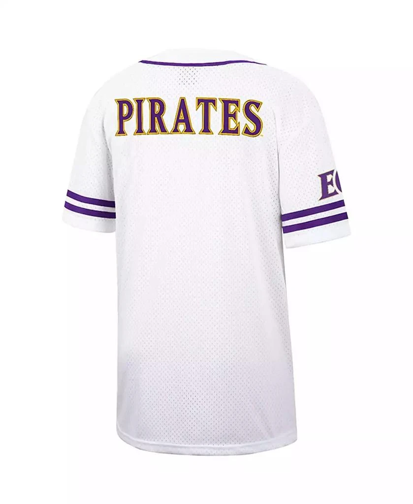 Colosseum Men's White and Purple ECU Pirates Free Spirited Baseball Jersey 4