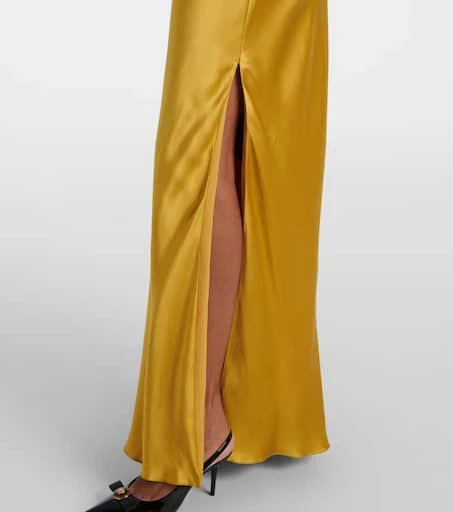 Versace Safety Pin embellished silk satin gown 5