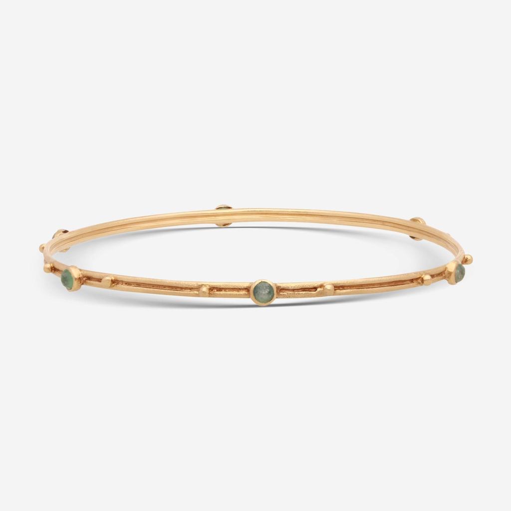 Armenta Armenta Sueno 18k Gold Bangle Bracelet with Chrysoprase and Rainbow Moonstone 10036