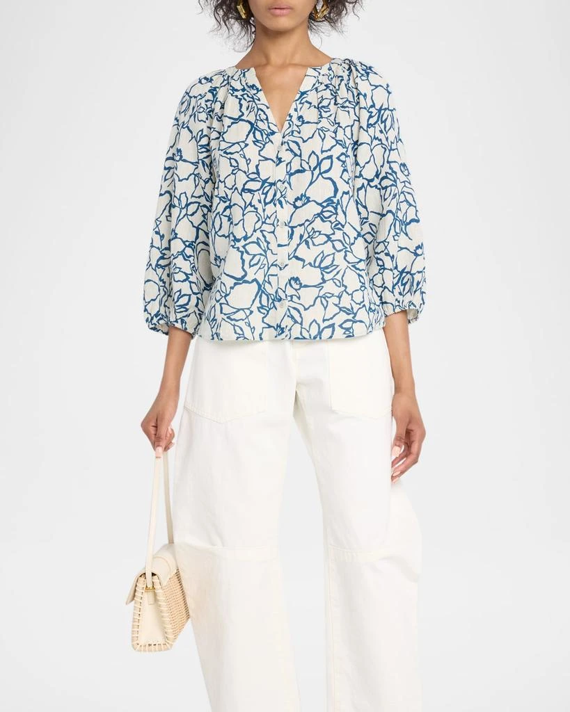 Apiece Apart Mitte Floral-Print Linen Top 4