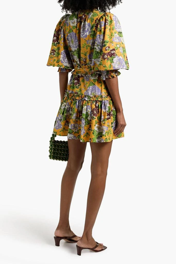 Farm Rio Ruffled floral-print cotton-broadcloth mini dress 3