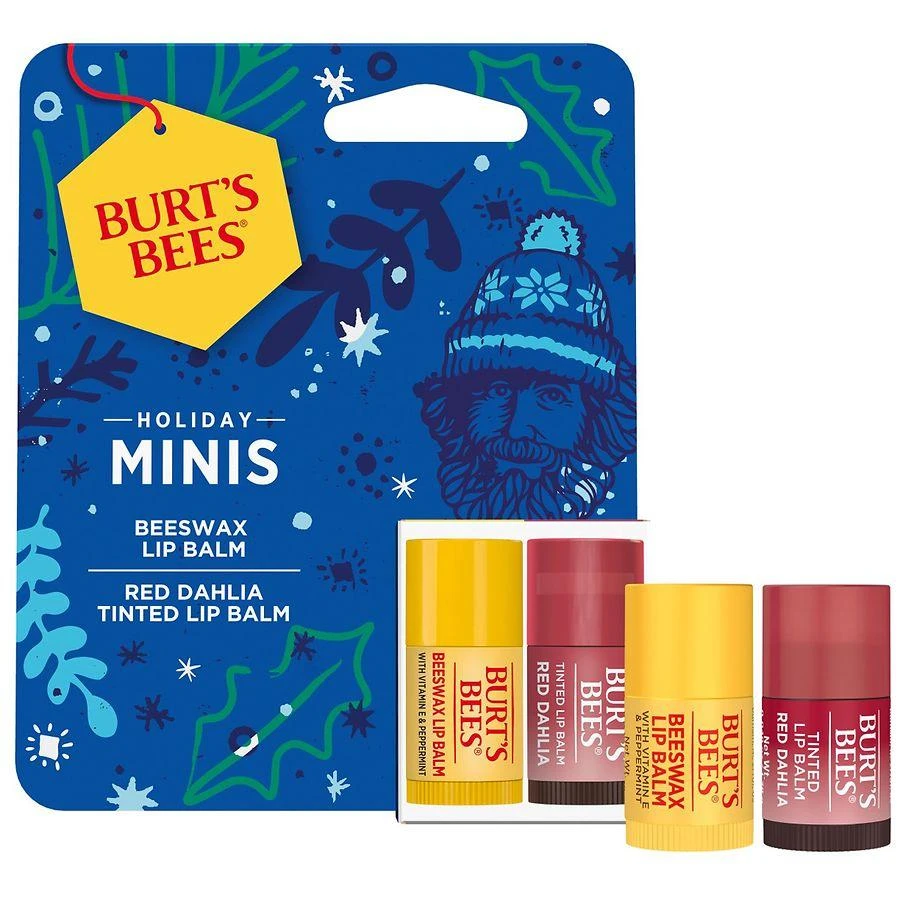 Burt's Bees Lip Balm Gift Set, With Tinted Lip Balm and Lip Balm, Holiday Minis 3