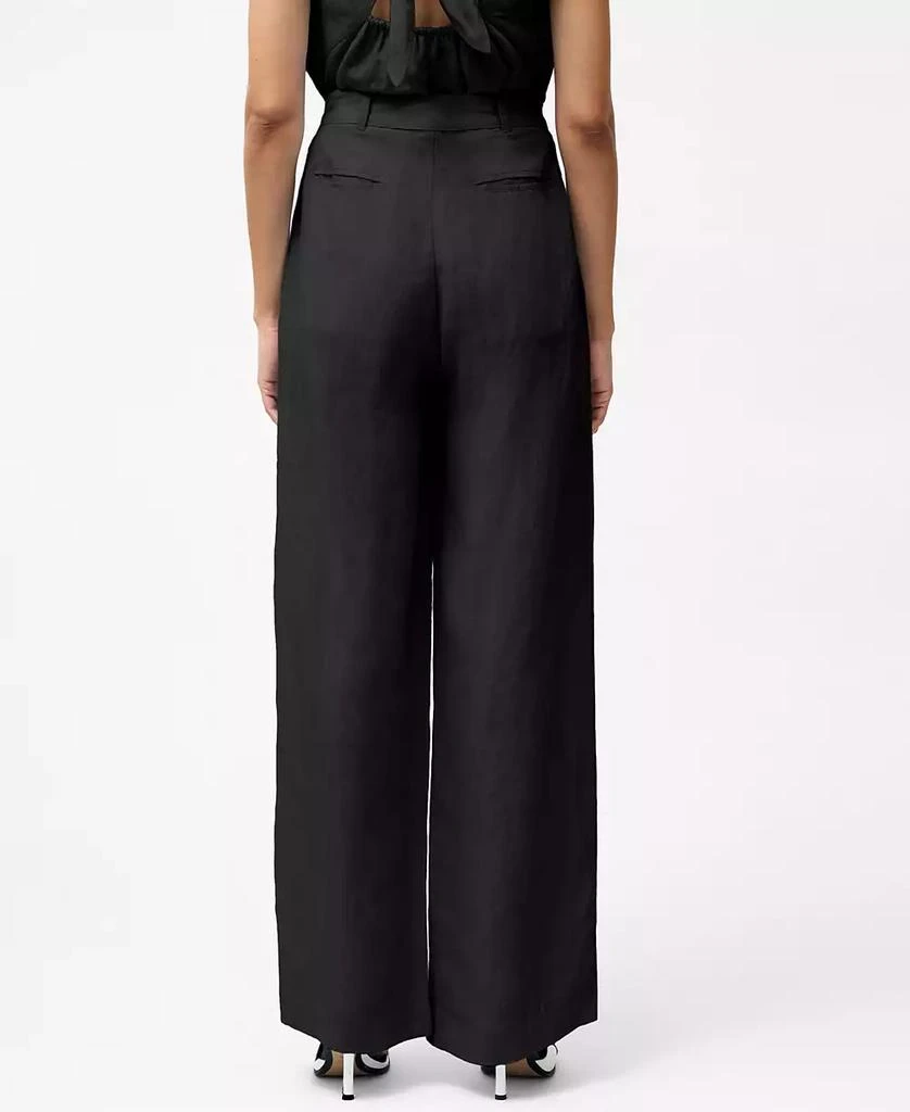 French Connection Women's Birdie Front-Pleat Wide-Leg Pants 5