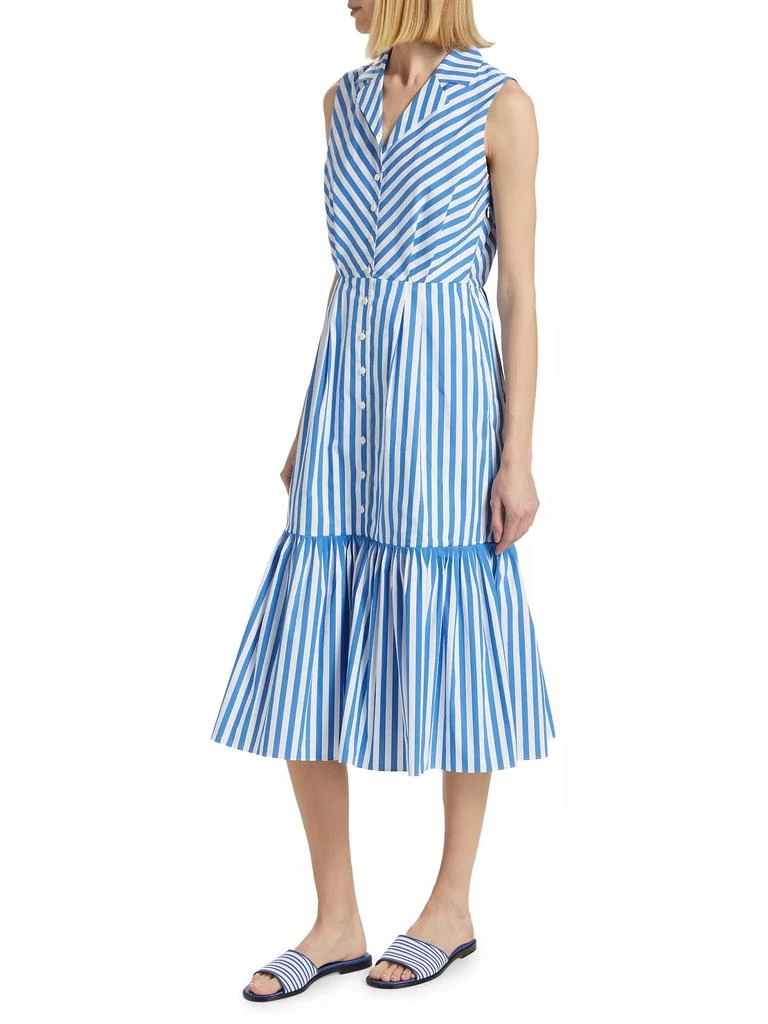 Tahari Joelle Striped Sleeveless Midi-Dress 4