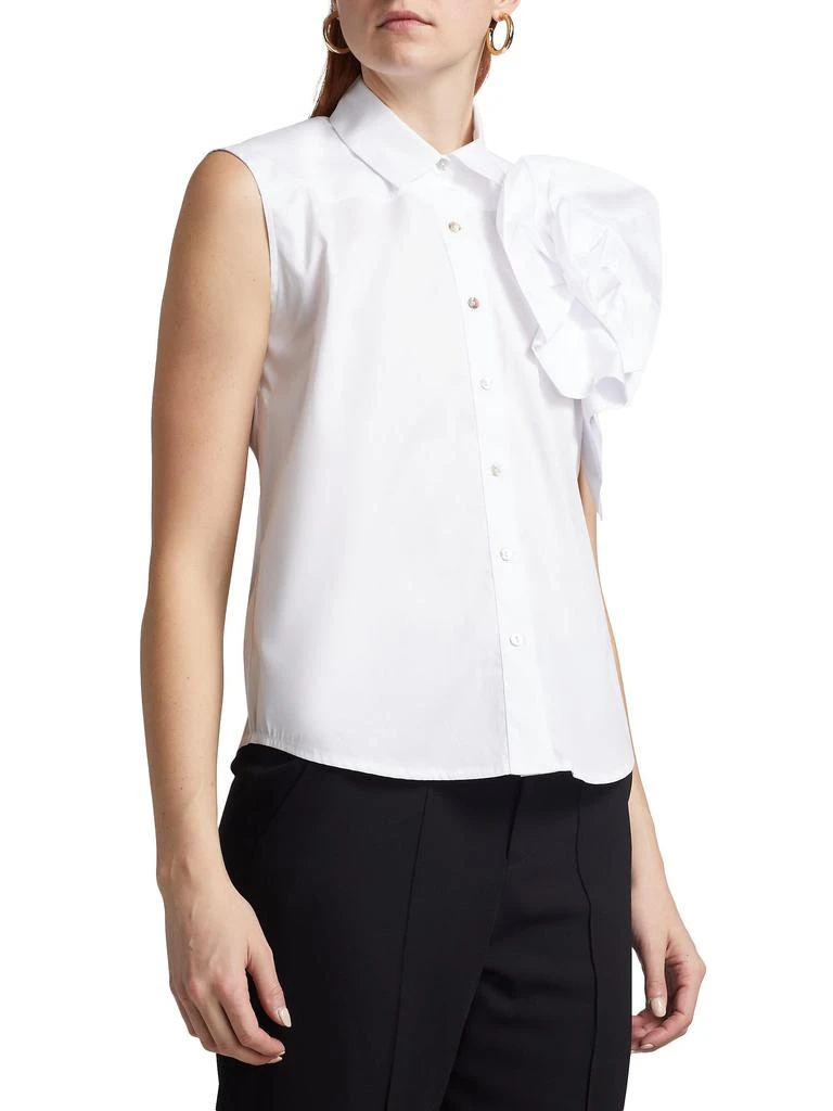 Chiara Boni Fusina Rosette-Accent Cotton Button-Front Top 3