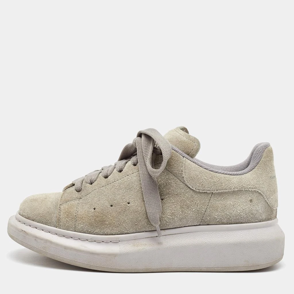 Shop Alexander McQueen Grey suede Oversized Sneakers Size on