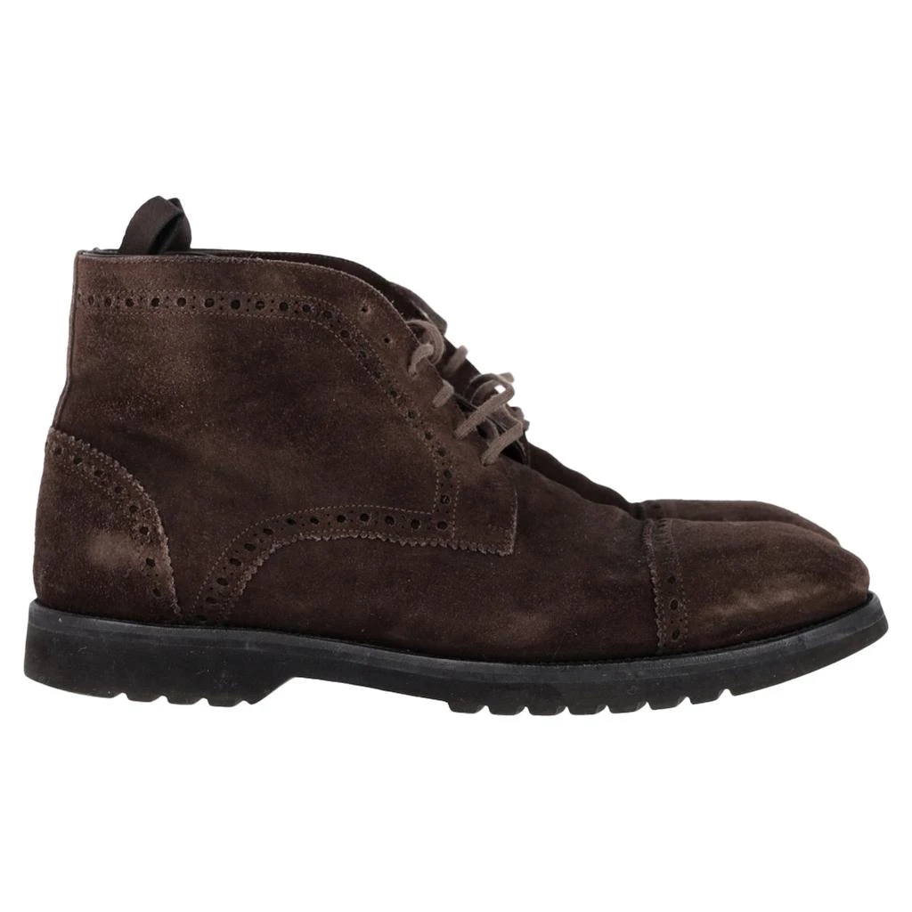 Tom Ford Laser Cut Lacer-Up Chukka Boots in Brown Suede 1