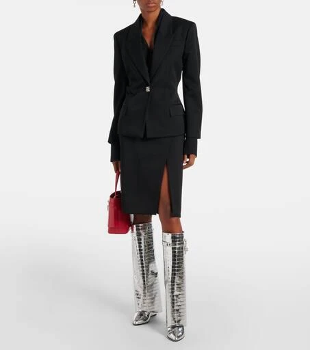 Givenchy Shark Lock croc-effect leather knee-high boots 3