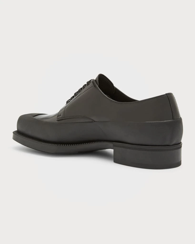 Prada Men's Brushed Leather Derby Shoes 3