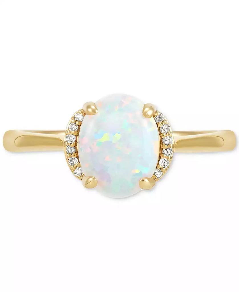 Macy's Opal (1 ct. t.w.) & Diamond (1/10 ct. t.w.) Statement Ring in 14k Gold 3