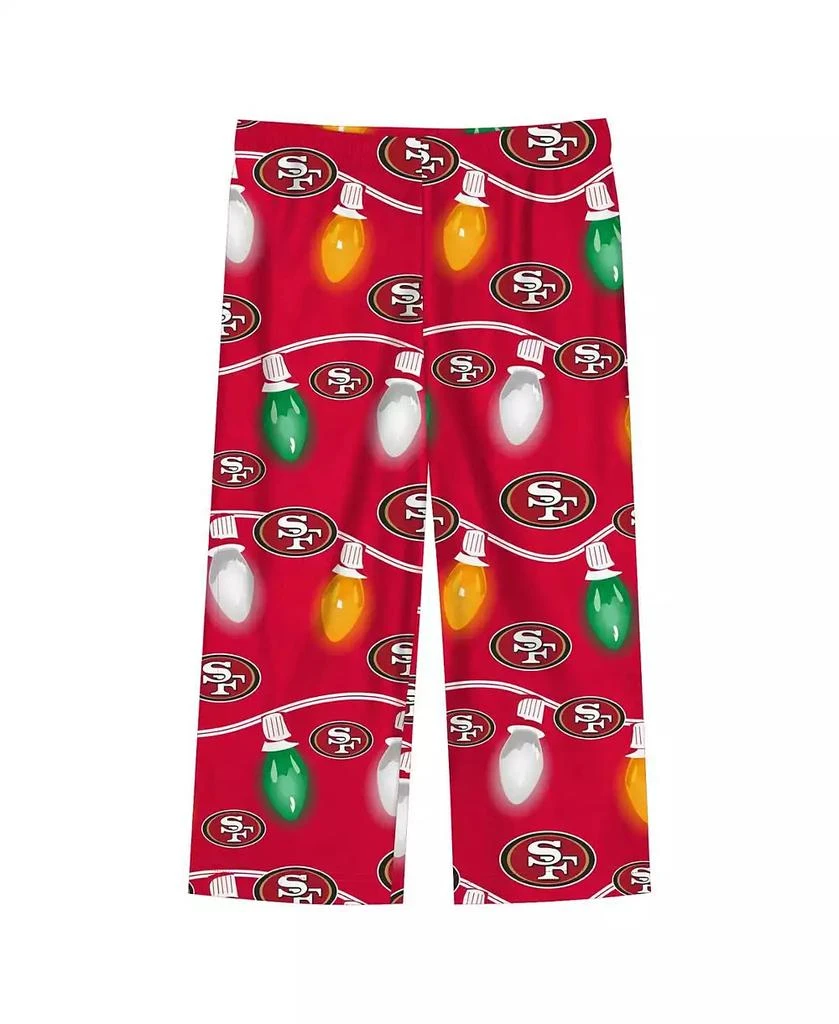 Outerstuff Preschool San Francisco 49ers Two-Piece Garland Holiday Long Sleeve Pajama Set 2