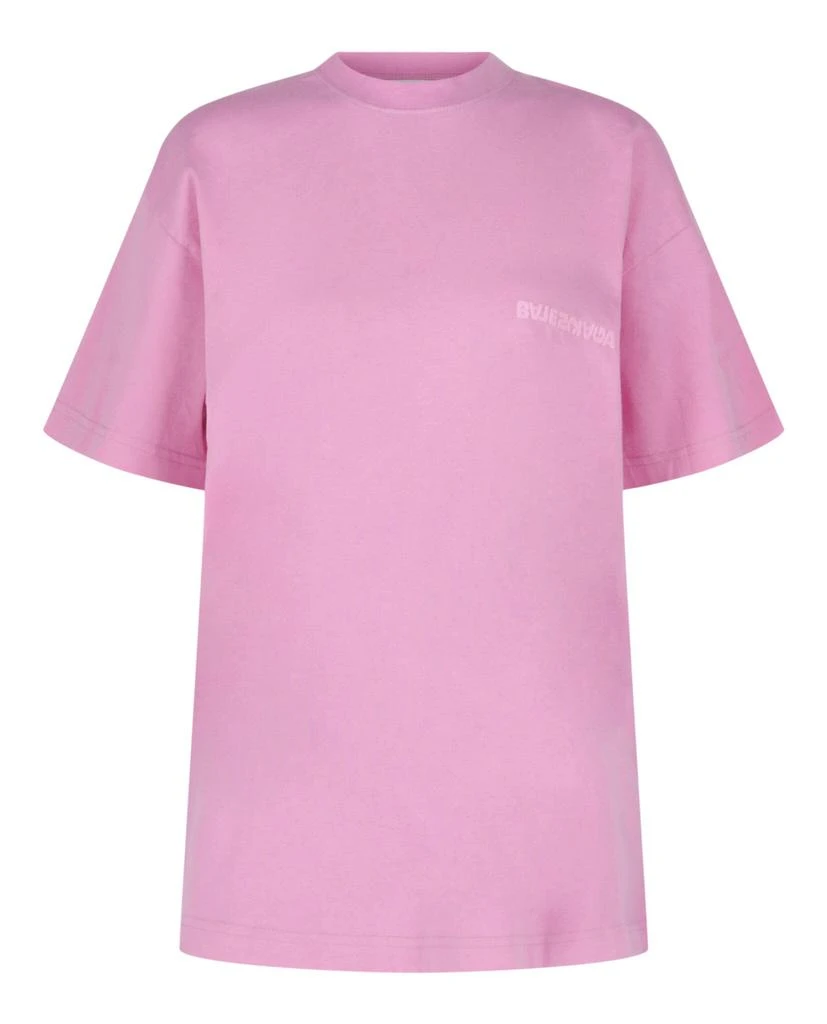 Balenciaga Upside Down Embroidered Logo T-Shirt