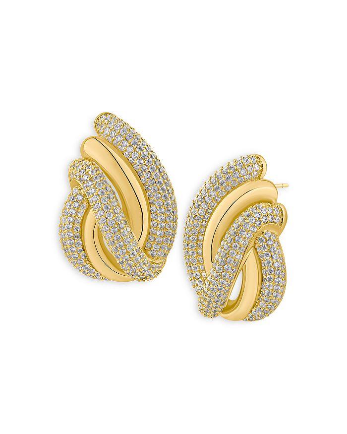Kenneth Jay Lane Pavé Swirl Button Earrings
