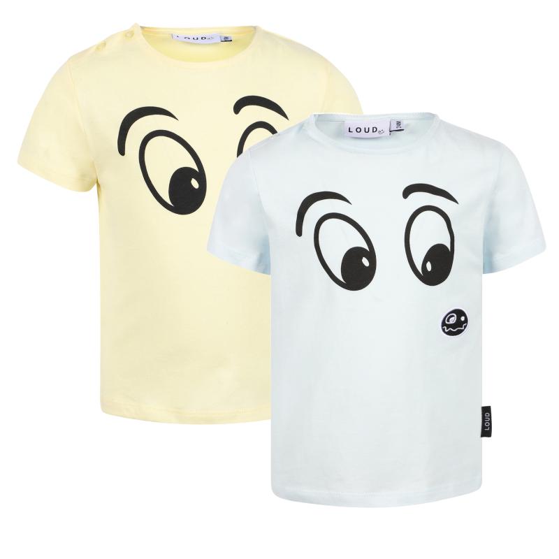 Loud Apparel Thought logo t shirts set in light yellow and light blue